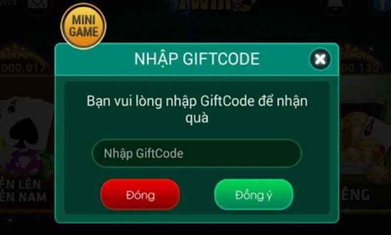 Sử dụng giftcode được gửi đến bạn để nhận quà